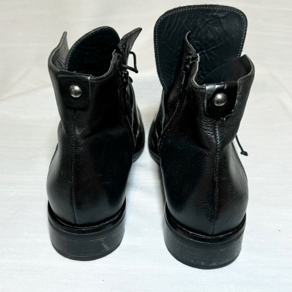 Napoleoni Made in Italy Black Lace up Leather Boots Sz 39 - Picture 4 of 8
